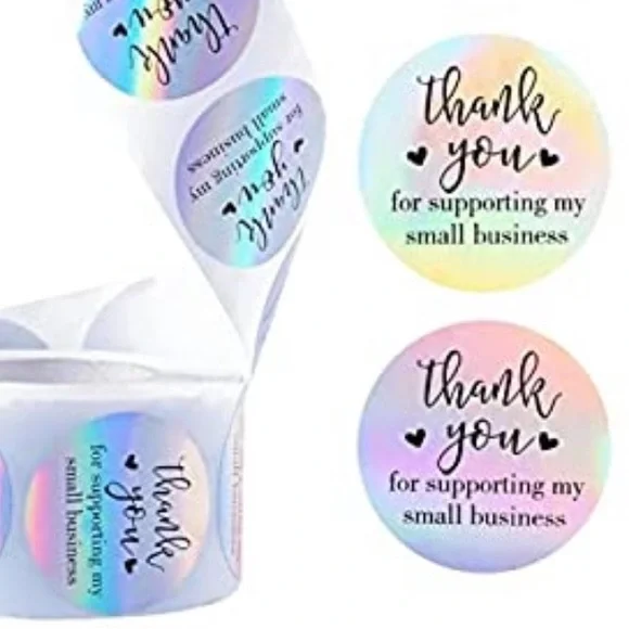 LAST SET! 100 HOLOGRAPHIC SILVER stickers 1.5 inch - Picture 4 of 5